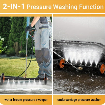 Undercarriage Cleaner with 4000 PSI Rating, Seven Nozzles, Rolling Bar and Three Extension Wands