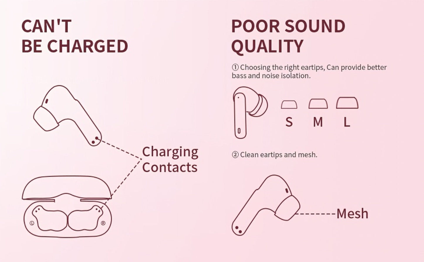 Wireless Earbuds Bluetooth 5.3 with Call Noise Reduction Mic, LED Display Case and Eight Color Options