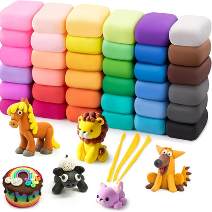 Air Dry Clay Set for Kids 120/150 Pieces, 36 Metallic Colors Ultra Light with the Listed Color, Size or Set Options for Everyday Use