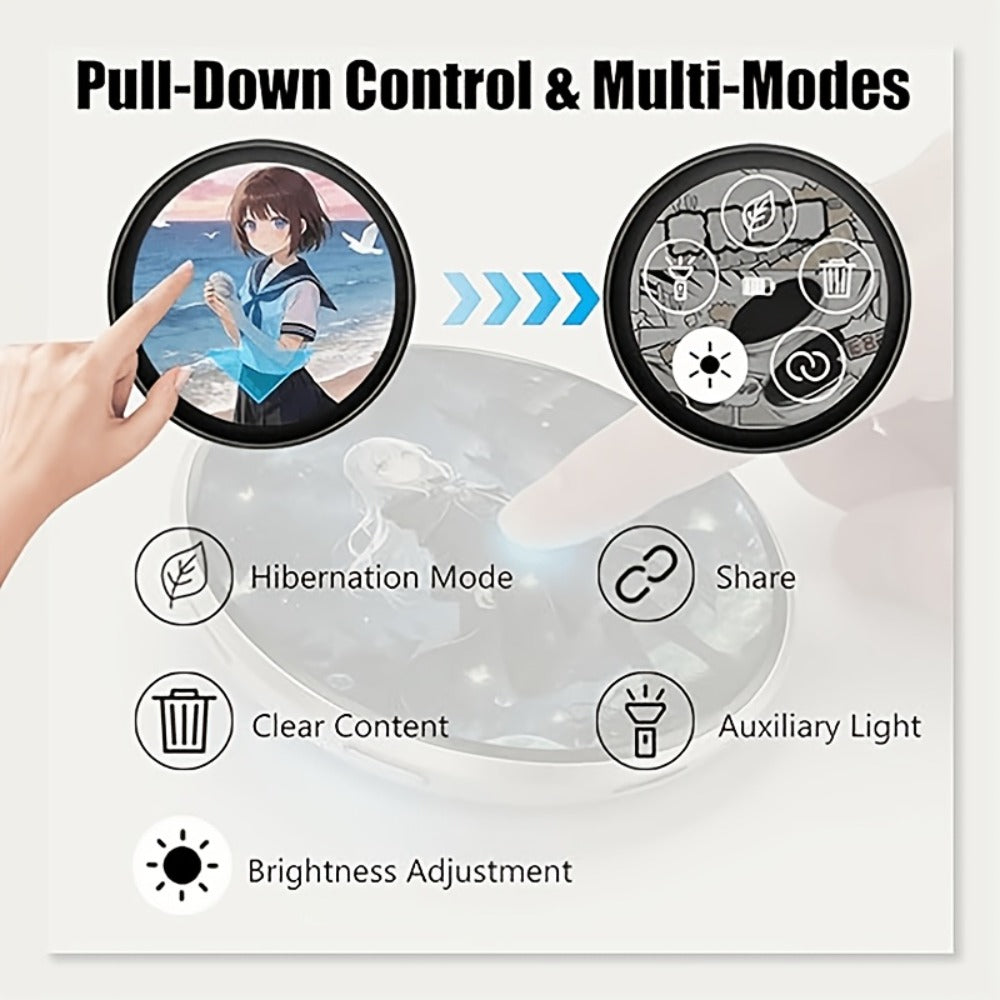 Electronic Anime Badge with Display Screen, Dynamic Touch, High Frame Rate, 600mAh Battery, Bluetooth 6.0 & USB Magnetic Charging