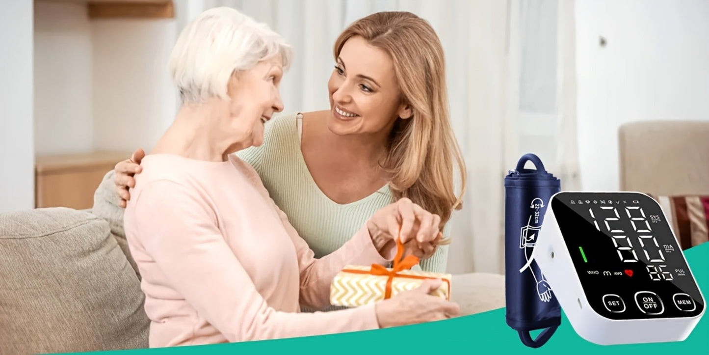 Blood Pressure Monitor for Upper Arm, 4.5-Inch Backlit Display with Voice, 2 x 99 Memory and Large Cuff