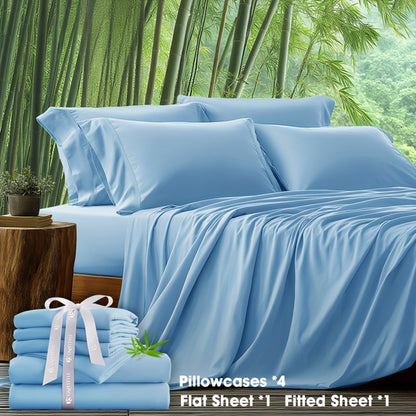 Viscose-Derived Blend Sheet Set with 4- or 6-Piece Packages, 11 Colors and Four Bed Size Options