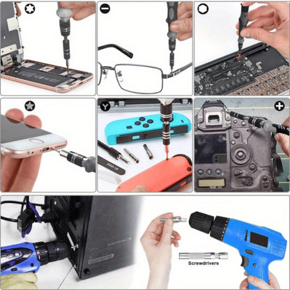 Precision Screwdriver Bit Set 30/51/55-in-1 with Case, Mini Magnetic Repair Tool Kit for iPhone, Laptop, PC, Watch, Glasses & Electronics