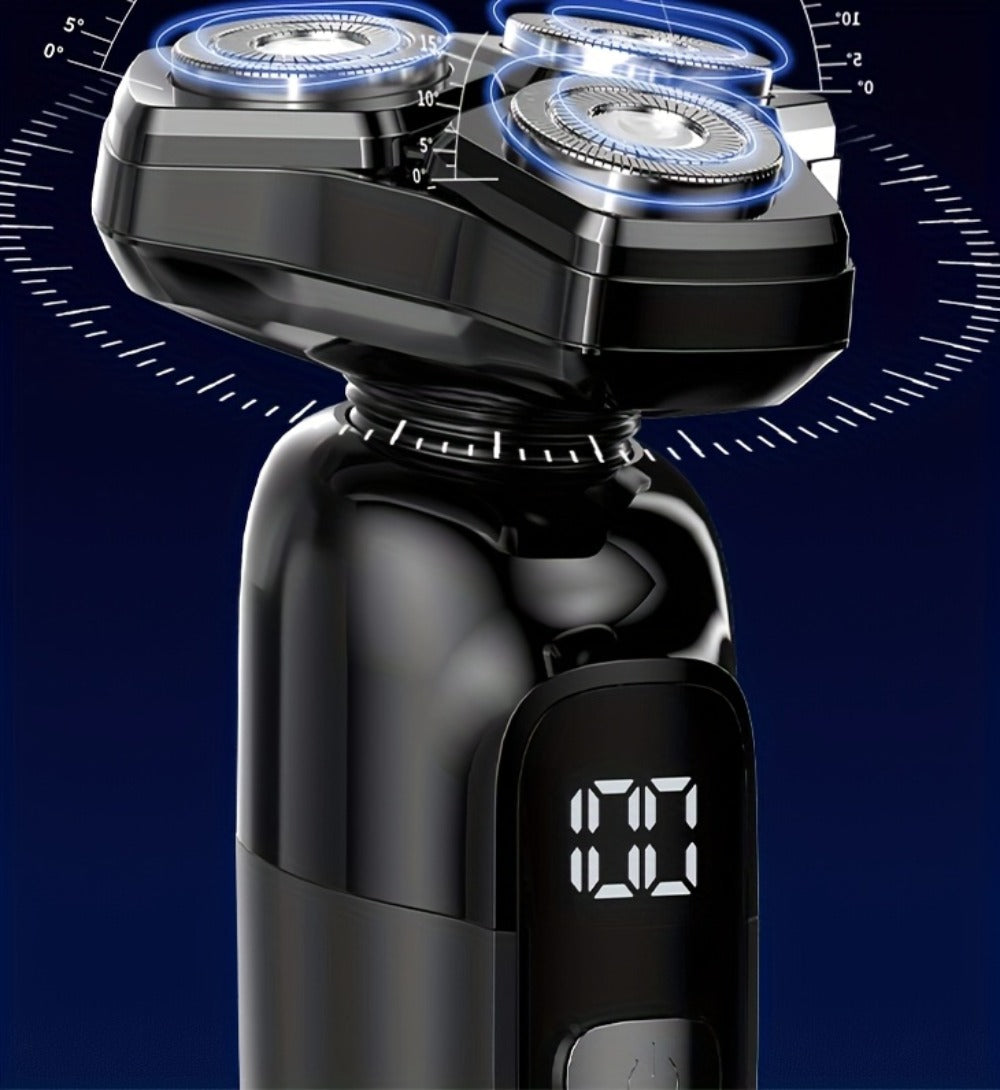 Rotary Shaver for Men 3-in-1 Cordless Rechargeable Electric Razor - Floating Head Wet Dry Shaver