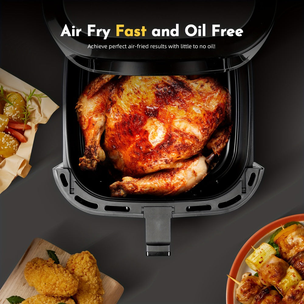 8.5QT Digital Air Fryer 8-in-1 with Touchscreen Display & 8 Presets, 1500W Air Fry, Bake, Roast & Broil, Stainless Steel Basket
