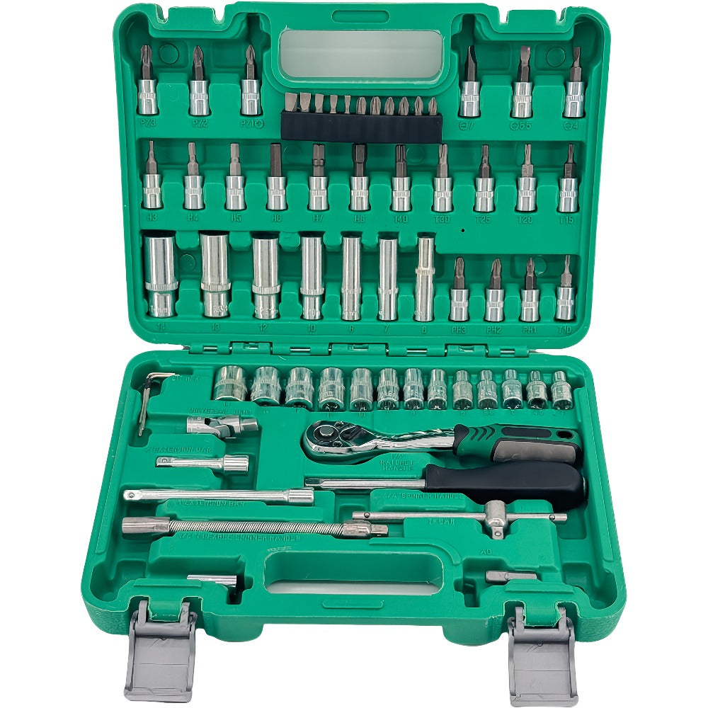 Mechanic Tool Kit Auto Repair Socket Set 1/4" 3/8" 1/2" Drive Ratchet Wrench Combination – 53 to 216-Piece Professional Grade Car Repair