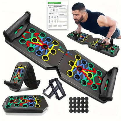 Push Up Board Multifunctional Color-Coded Chest Workout System, Adjustable Home Gym Equipment for Chest, Shoulders