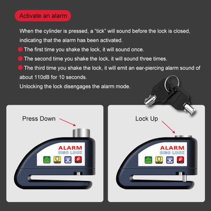 Motorcycle Disc Brake Lock with 120dB Alarm & USB Rechargeable 500mAh Battery, Anti-Theft Security Lock for Motorcycles Bicycles Dirt Bikes