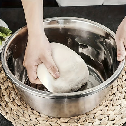 Stainless Steel Kitchen Tool Set 3pcs, Built-In Grinder, Colander Filter & Mixing Bowl for Washing
