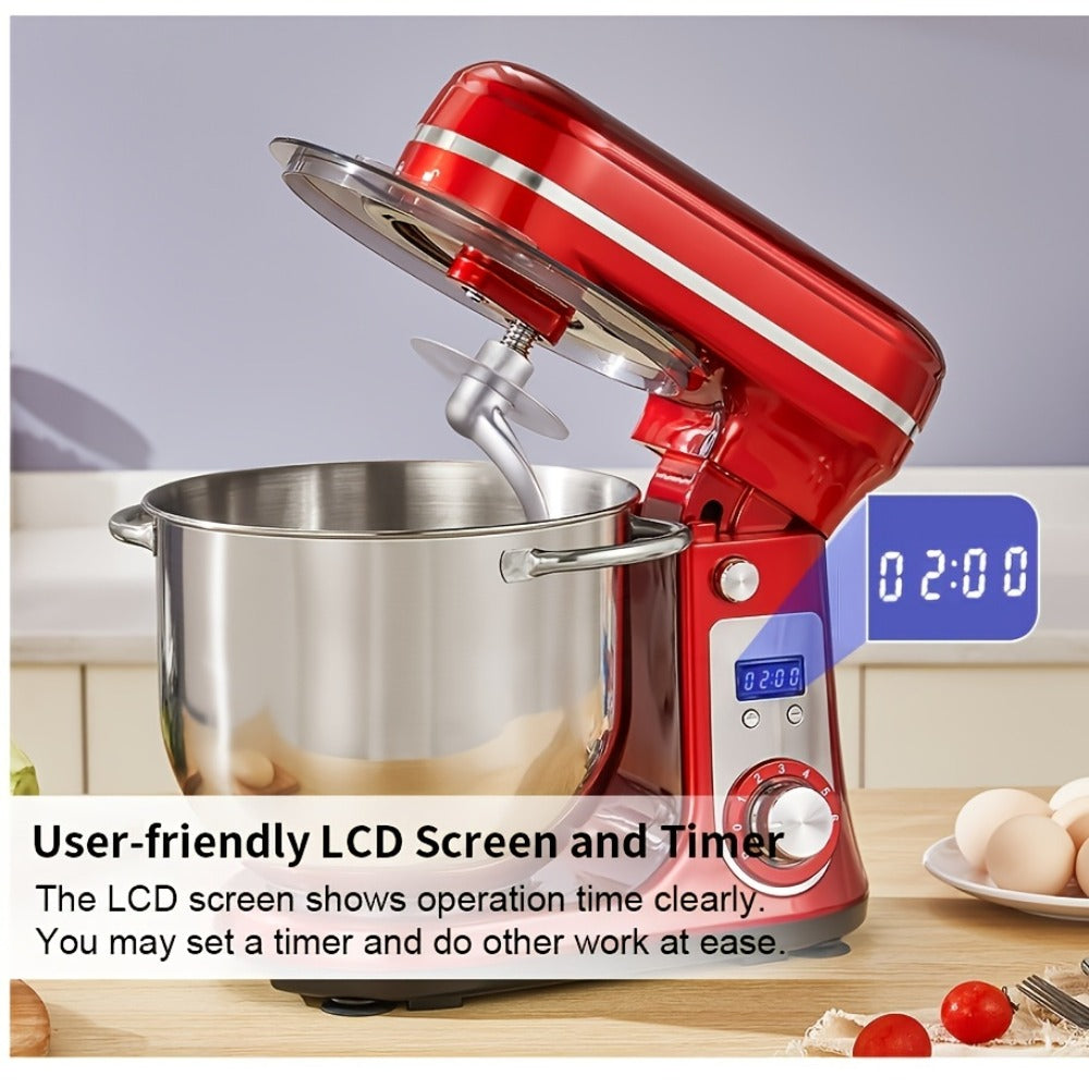 Stand Mixer 1200W 6L Stainless Steel Bowl - Kitchen Food Stand Mixer with Dough Hook, Whisk & Beater