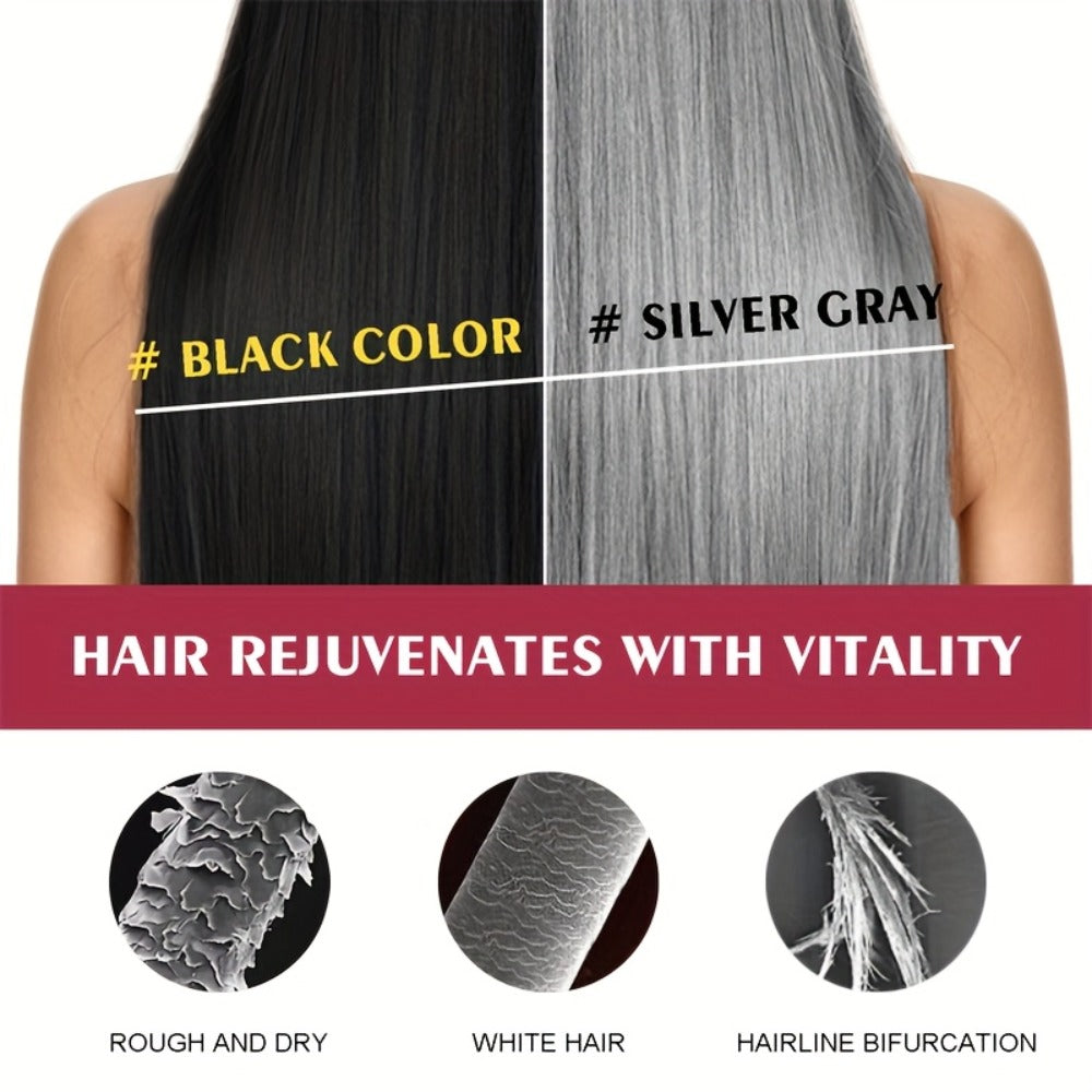 Hair Color Shampoo, EELHOE Silver Gray Two-Bottle Set with 3.38oz in Each Labeled Pump Bottle