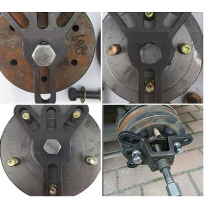 Brake Drum Puller Tool for Motorcycle – Heavy-Duty Cast Iron 4-Hole Wheel Hub Removal Tool for Tricycle, Bike & Scooter