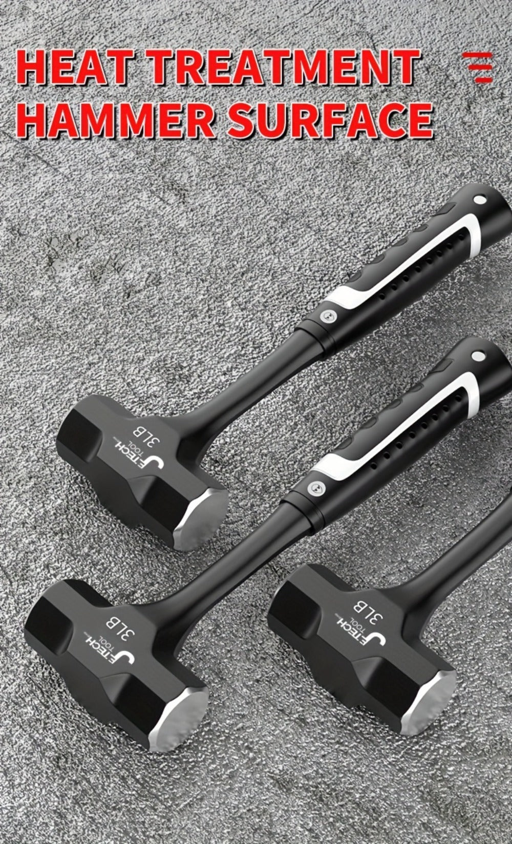 Octagonal Hammer 2/3/, Handle, Professional Masonry & Demolition Sledge Hammer for Stone, Concrete