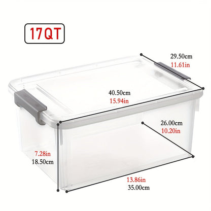 Clear Plastic Storage Bins with Lids 6 Pack Stackable Storage Containers with Snap-Tight Locks for Home, Office, Garage & Basement