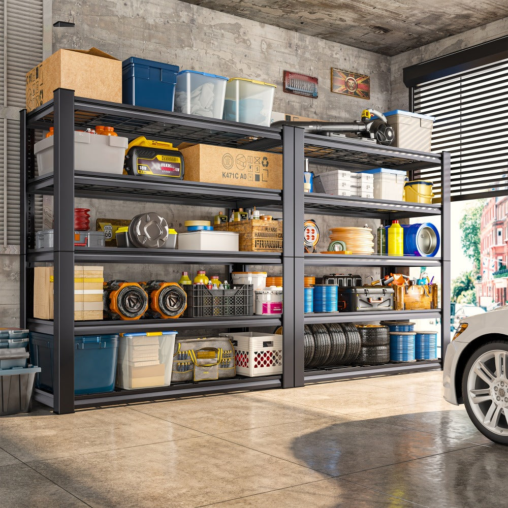 Metal Garage Shelving Unit 72"H - Adjustable Steel Storage Shelf Rack for Garage, Basement & Warehouse