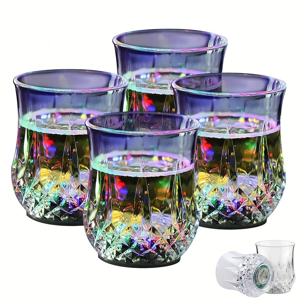 LED Light-Up Tumblers 12-Pack, 200 ml Color-Changing Party Cups Activated by Liquid for Bars, Birthdays and Celebrations