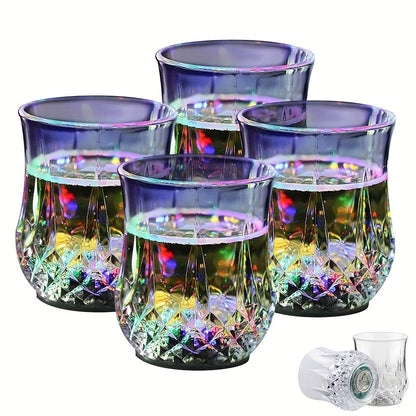 LED Light-Up Tumblers 12-Pack, 200 ml Color-Changing Party Cups Activated by Liquid for Bars, Birthdays and Celebrations
