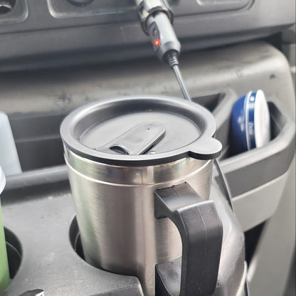 Car Electric Kettle 12V 60W 450ml Stainless Steel Keep 65C Portable Heating Thermos Cup for Entryways, Bedrooms and Living Spaces