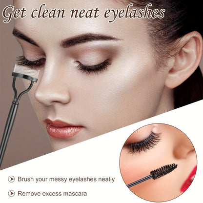 68PCS Makeup Tool Set 30 Black Brushes 17 Eyelash Tools with Wash Bowl & Bag – Complete Face Eye Lash Kit Foundation Contour Blush Eyeshadow