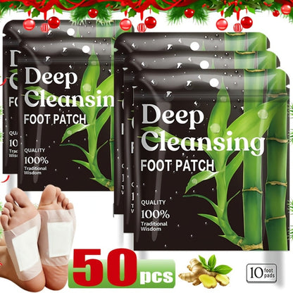 Foot Detox Pads Value Set 50pcs & 150pcs – Bamboo Vinegar & Ginger Deep Cleansing Overnight Patches, Alcohol-Free Natural Plant Formula