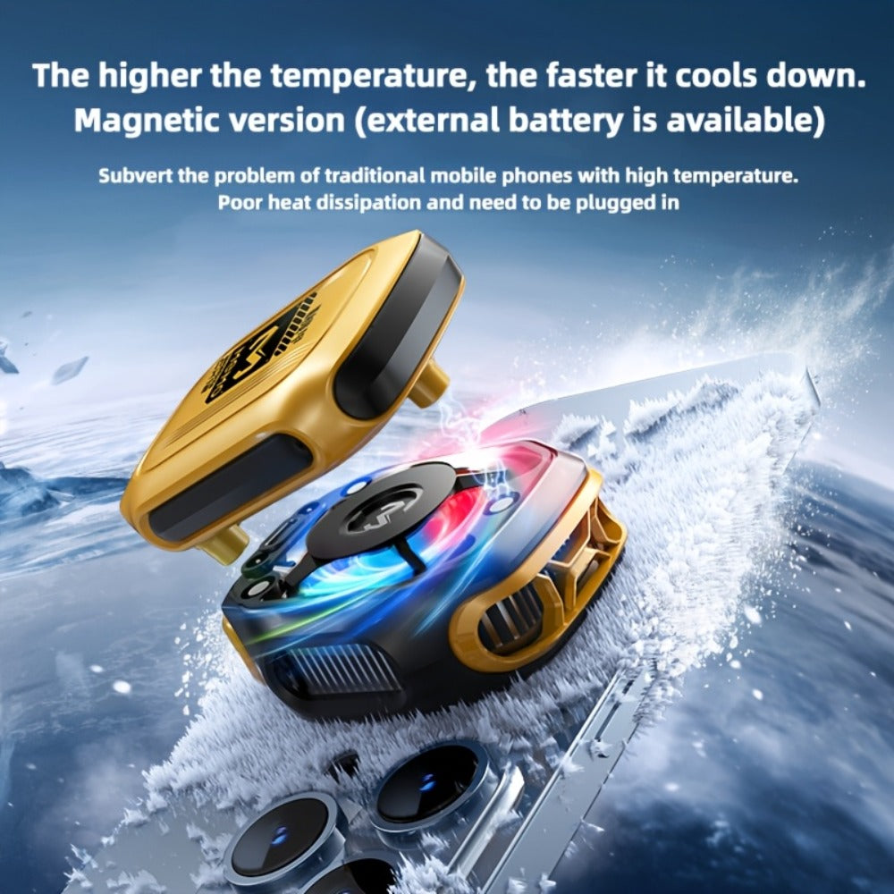 Phone Cooler Magnetic Semiconductor Cooling Fan with RGB LED Temperature Display Rechargeable for an Everyday Personal Care Routine