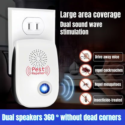 Electronic Rodent 6 Pack, Auto Frequency Ultrasonic Mouse Plug In, Indoor Pest Control Device for Home Kitchen Office Warehouse
