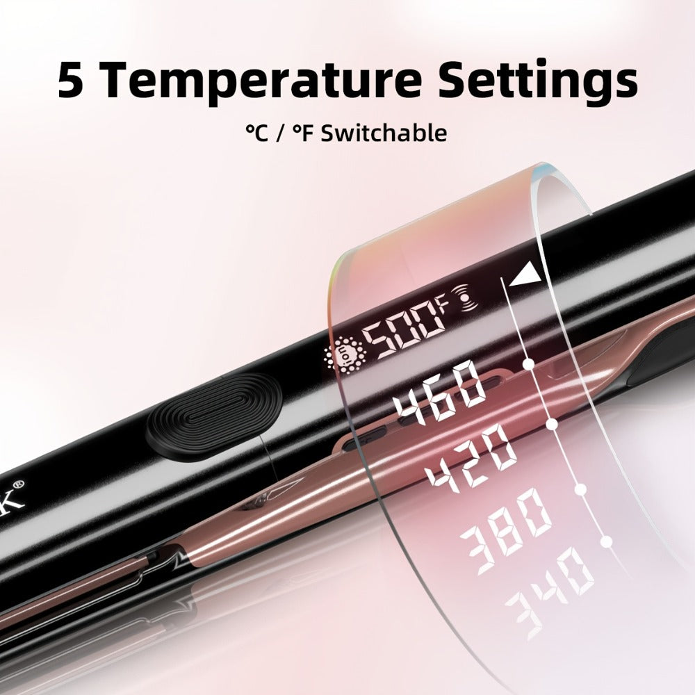 Plasma Ionic Hair Straightener with 500°F LCD Controls, 60-Minute Auto-Off and 1inch or Black Options