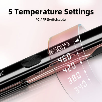 Plasma Ionic Hair Straightener with 500°F LCD Controls, 60-Minute Auto-Off and 1inch or Black Options