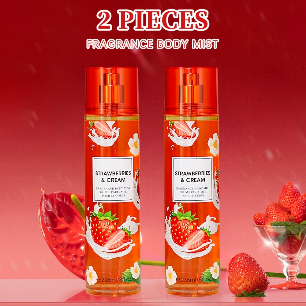 Two-Piece Fruit Scent Body Mist Set, 8 fl oz / 236ml Bottles in Nine Exact Matching Scent Options