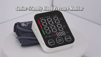 Blood Pressure Monitor for Upper Arm, 4.5-Inch Backlit Display with Voice, 2 x 99 Memory and Large Cuff