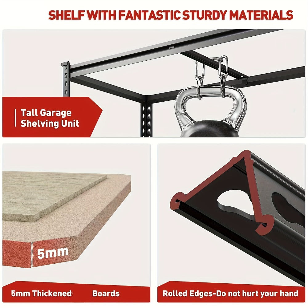 5-Tier Metal Shelving Unit for Entryways, Bedrooms and Living Spaces, with the Listed Configuration