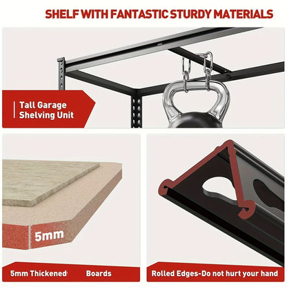 5-Tier Metal Shelving Unit for Entryways, Bedrooms and Living Spaces, with the Listed Configuration