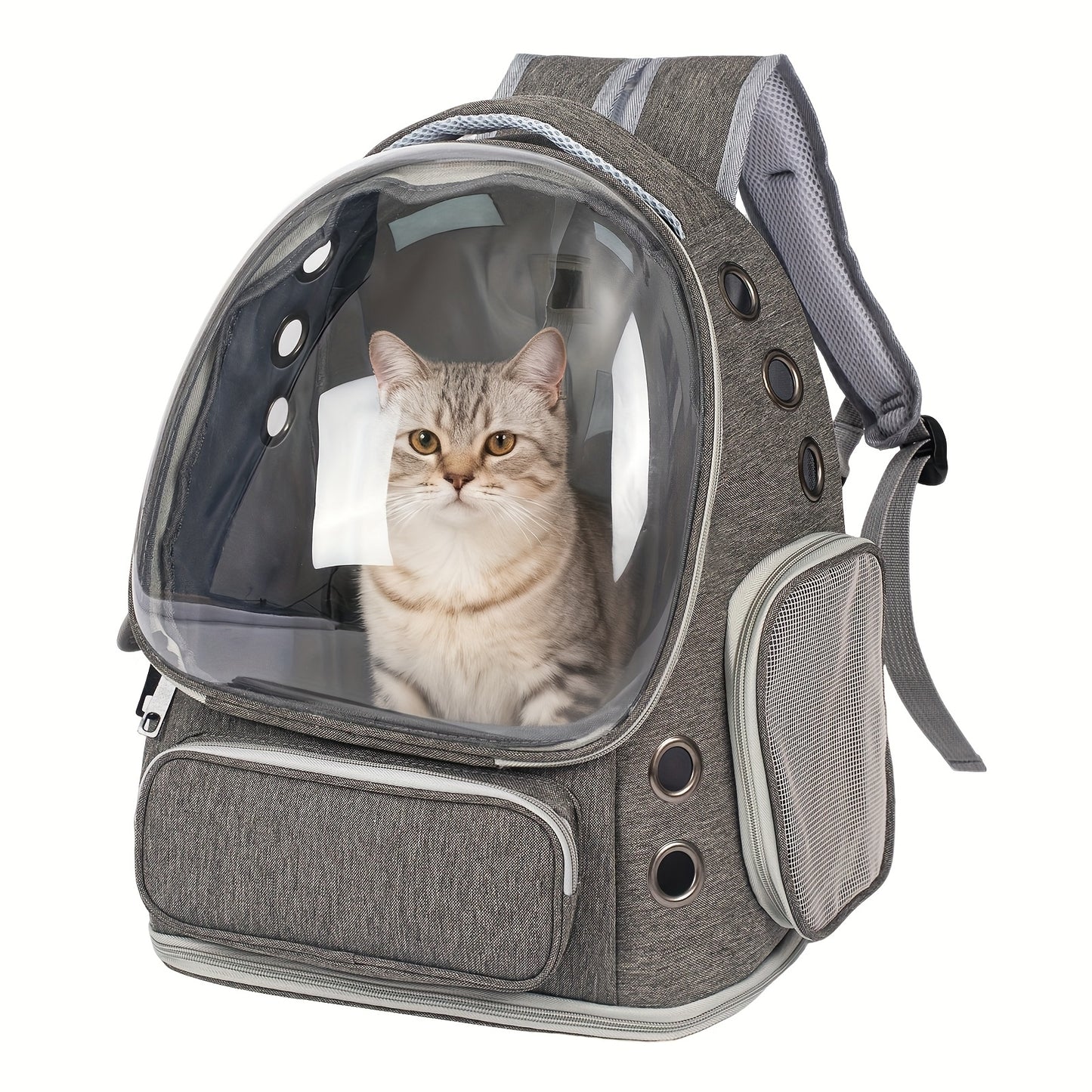 Cat Carrier Backpack Bubble Window Space Capsule Transparent Breathable Travel Bag for Cats & Kittens, Airline Approved Zipper & Pet Door