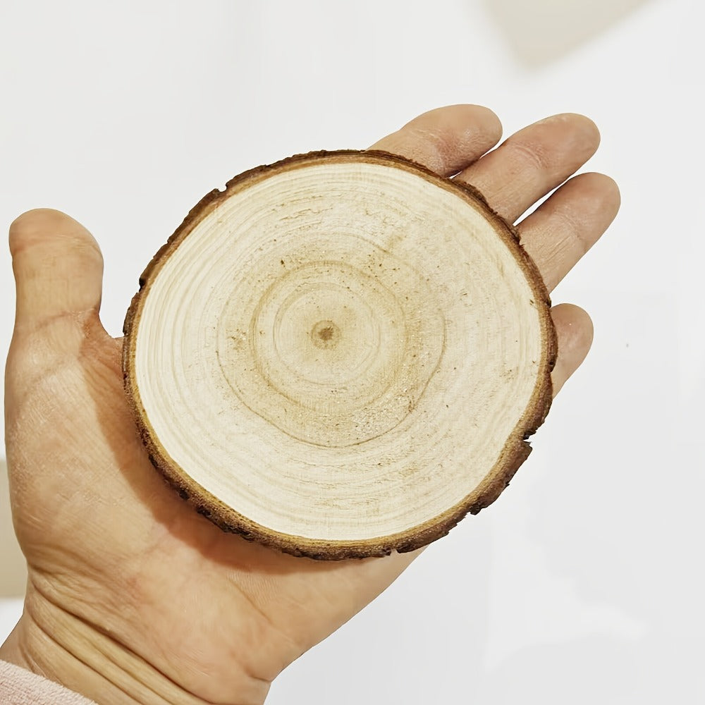 Wood Slices 28 Pcs Natural Log Bark Rounds for Crafts DIY Centerpieces Christmas Ornaments Wreaths Wedding Decor Painting Woodworking