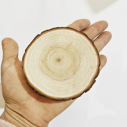 Wood Slices 28 Pcs Natural Log Bark Rounds for Crafts DIY Centerpieces Christmas Ornaments Wreaths Wedding Decor Painting Woodworking