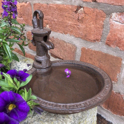 Bird Feeder Cast Iron Water Pump | Outdoor Garden Patio Wild Birds