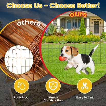 Welded Wire Mesh Fence Roll 50ft, Galvanized Zinc-Coated Steel Hardware Cloth for Chicken Coop, Garden Fence
