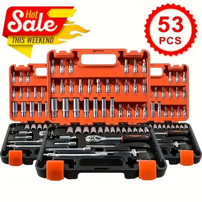 Ratchet Socket Wrench Set with Handle – 50/53/96/123/218/999PCS | 3/8" Drive CR-V Steel | Metric & Imperial Sizes | Car Maintenance