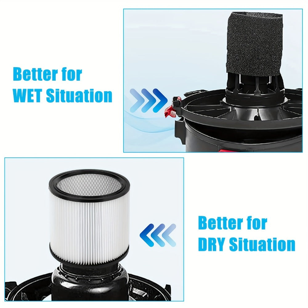 Shop Vac Replacement Filter 2-Pack – Washable Cartridge Filter Compatible with 90350 90304 90333, Fits Most Wet Dry Vacuum 5 Gallon