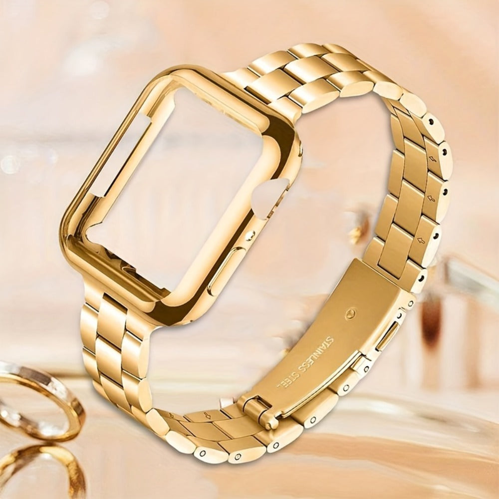 Slim Waist Apple Watch Steel Band & Half Shell Case 3-Piece Set for an Everyday Personal Care Routine