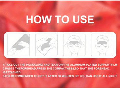 Watermelon Forehead Patches 15pcs Caffeine Collagen Niacinamide Ultra Hydrating Moisturizing Brightening De-Puffing Daily Facial Skin Care