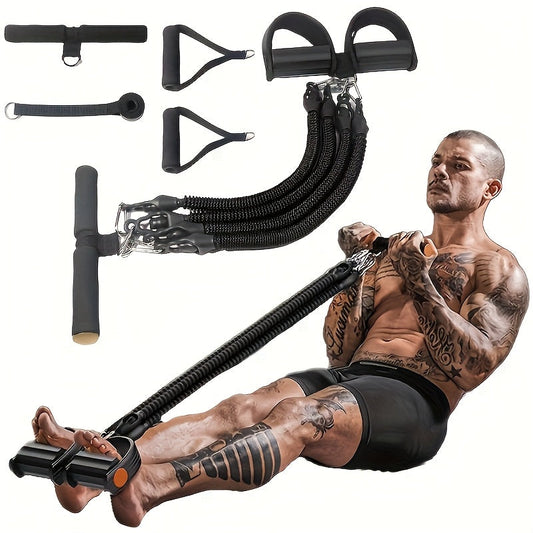 Resistance Band Foot Pedal Puller – TPE Stackable Exercise Bands for Sit-Ups, Leg & Ab Workouts, Adjustable Strap