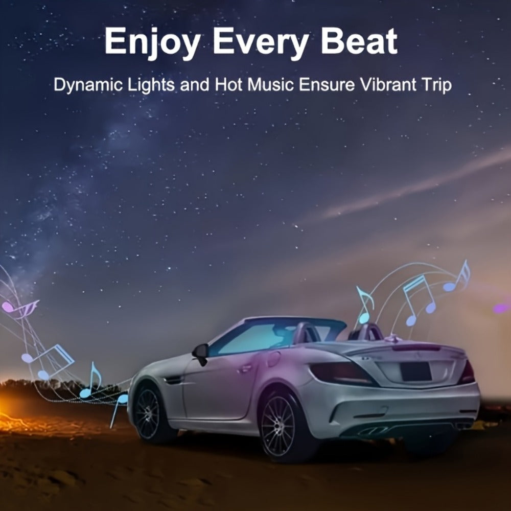 Car Interior Ambient Light Strip with 118-Inch Label, USB Connector, App Control and Music-Responsive Mode
