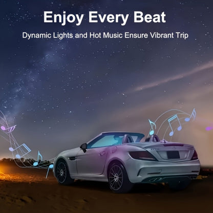Car Interior Ambient Light Strip with 118-Inch Label, USB Connector, App Control and Music-Responsive Mode