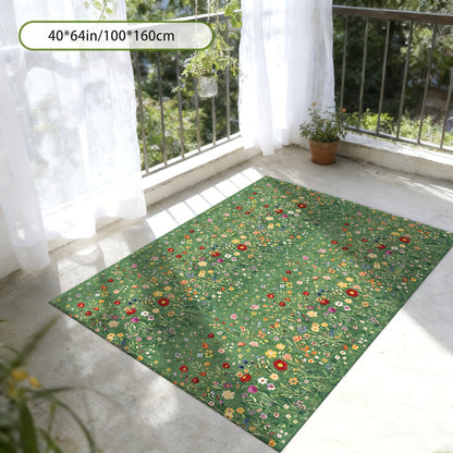 Area Rug Washable Foldable Indoor Outdoor Mat in Five Sizes for Patio, Garden, Picnic or Camping