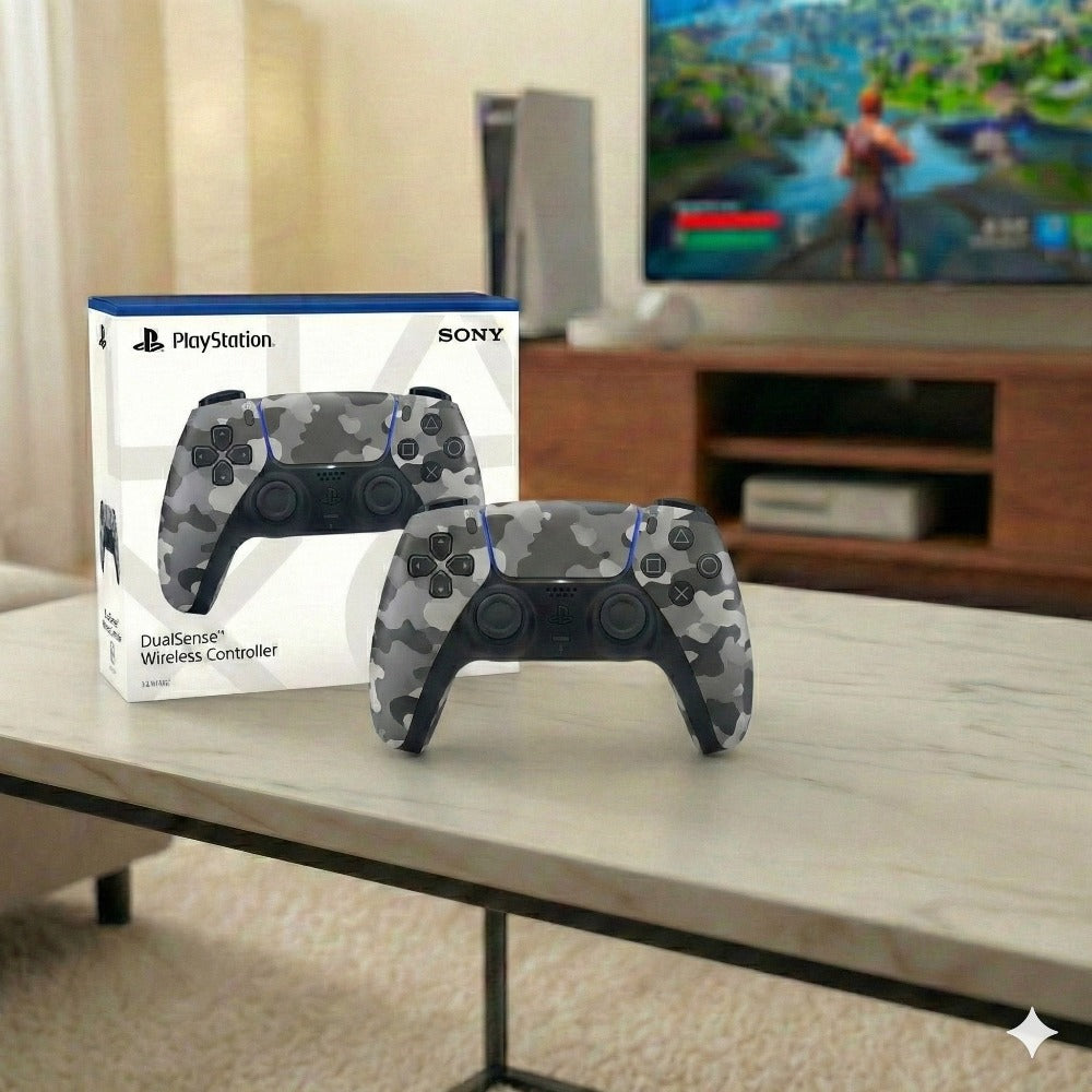 PS5 DualSense Wireless Controller Gray Camouflage – Haptic Feedback, Adaptive Triggers, Built-in Mic for PlayStation 5 & PC