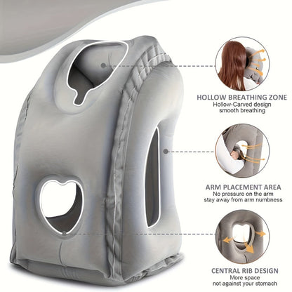 Inflatable Travel Neck Pillow Portable Air Cushion Microfiber Cover Neck Support for Airplane for Entryways, Bedrooms and Living Spaces