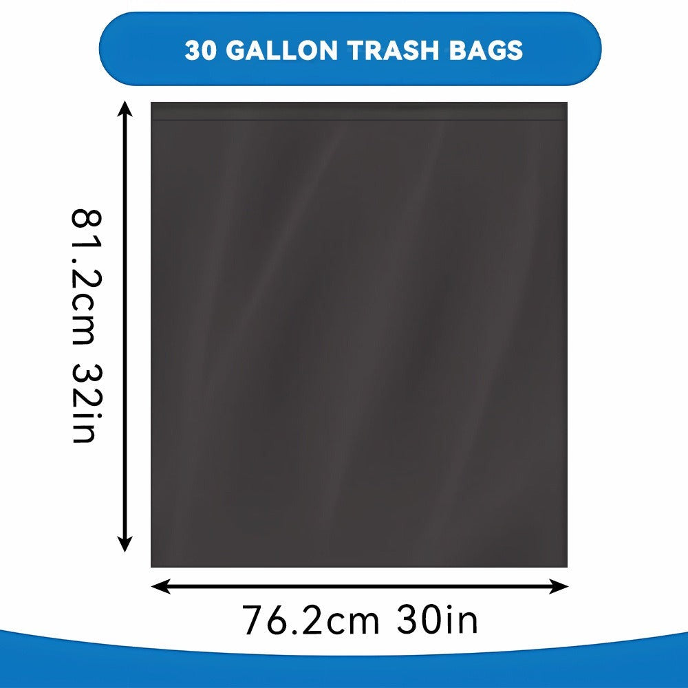 30-Gallon / 113.5-Liter Black Trash Bags, 200-Count Pack in Four Rolls and Two Boxes with Tie Handles
