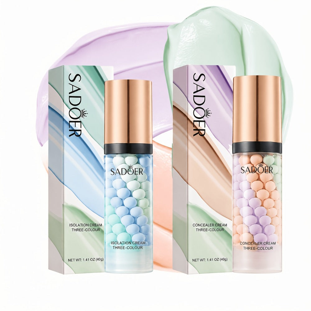 3-in-1 Color Correcting Face Primer 2-Pack, Makeup Base, Multi-Color Semi-Sheer Foundation