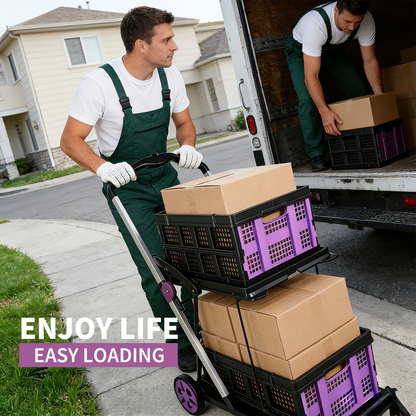 Two Tier Cart with 2 Storage Crates 360° Swivel Wheels, for Garden, Patio and Yard Use, with the Listed Configuration